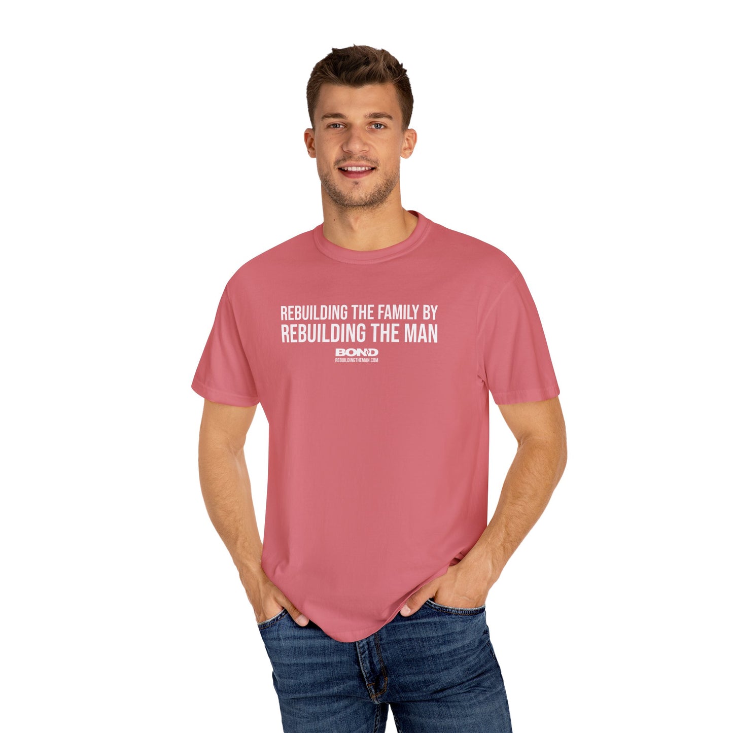 Rebuilding the Family (white ink) | Unisex Garment-Dyed T-Shirt