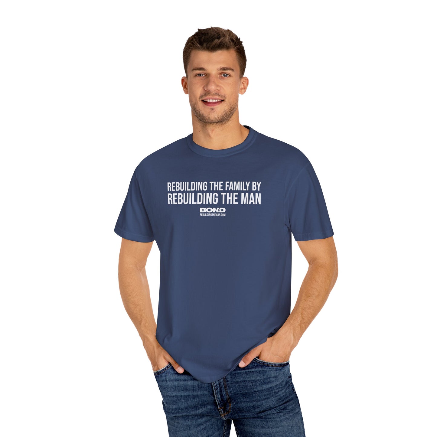Rebuilding the Family (white ink) | Unisex Garment-Dyed T-Shirt